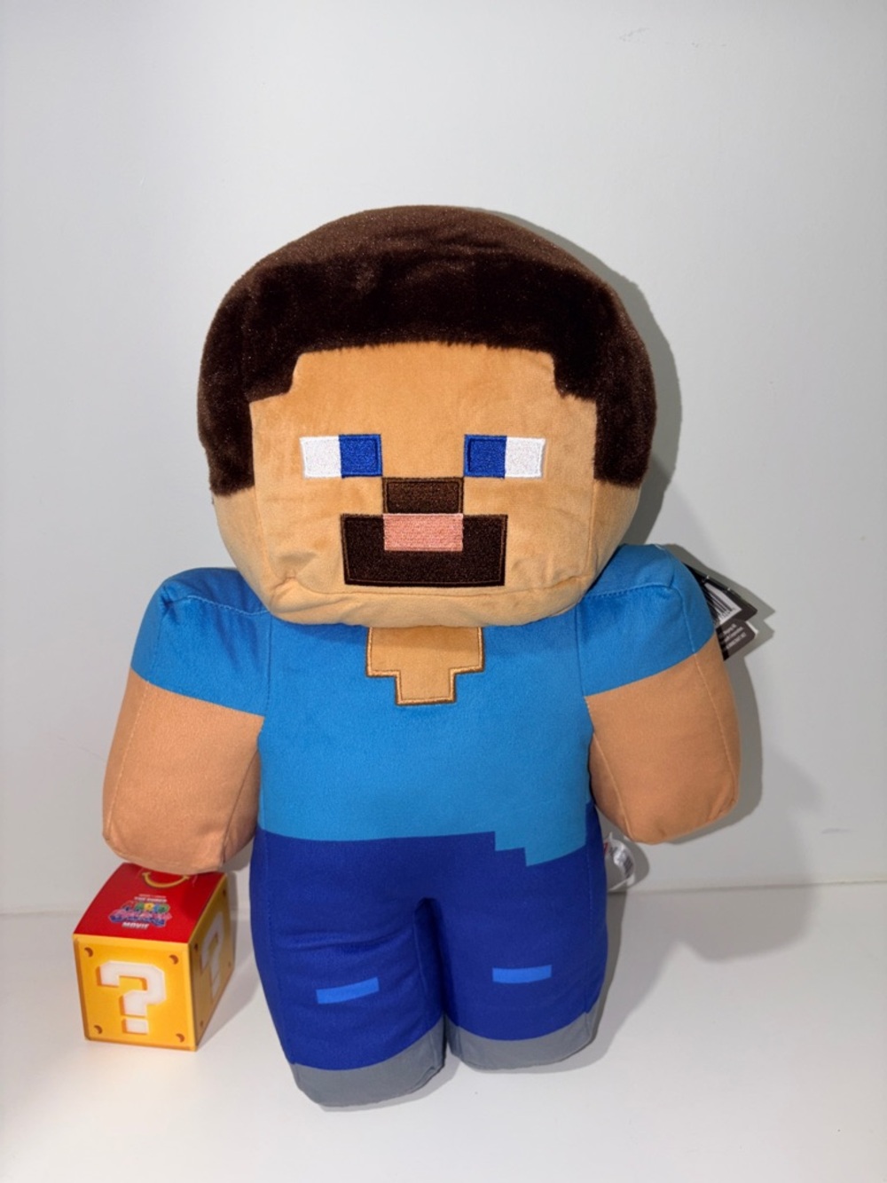 Minecraft Steve 16-in Scale Jumbo Plush Figure, Pixelated Design